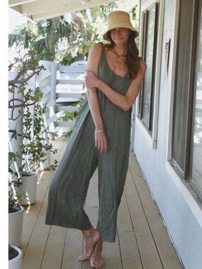 Sleeveless Wide-Leg Jumpsuit in Olive bundle